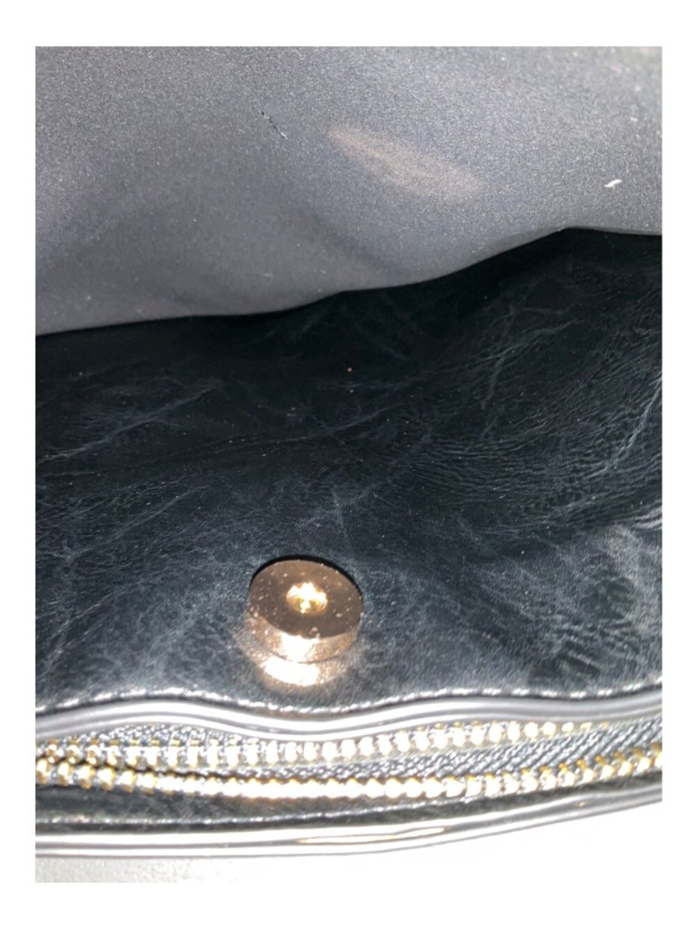 ahdorned U-Shaped Messenger Bag with Dual Straps and Pouch, Black - Gold-Tone Ha